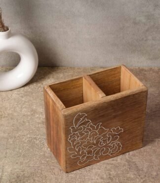 Artisanal Wooden Cutlery Holder