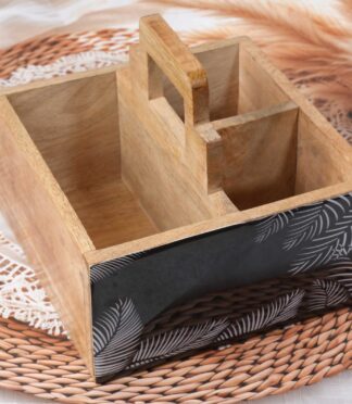 Fork Noir Wooden Cutlery Caddy