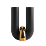 U-shaped tube cross flower vase (Gold)