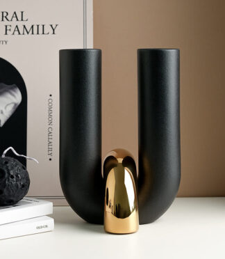 U-shaped tube cross flower vase (Gold)