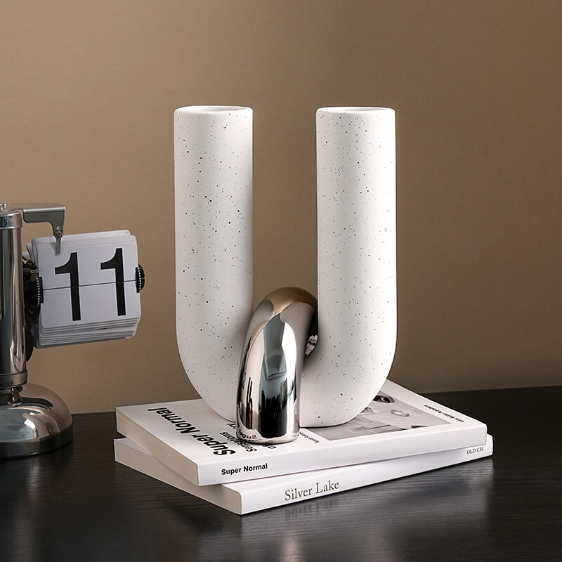 U-shaped tube cross flower vase (silver) (2) U-shaped tube cross flower vase (silver) (2)