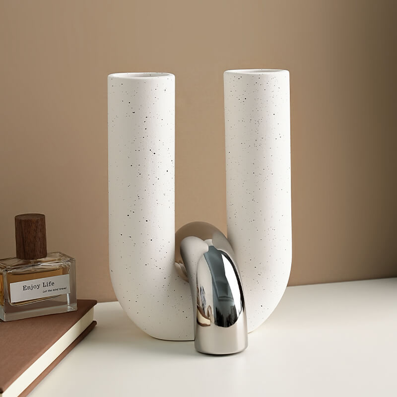 U-shaped tube cross flower vase (silver) (3) U-shaped tube cross flower vase (silver) (3)