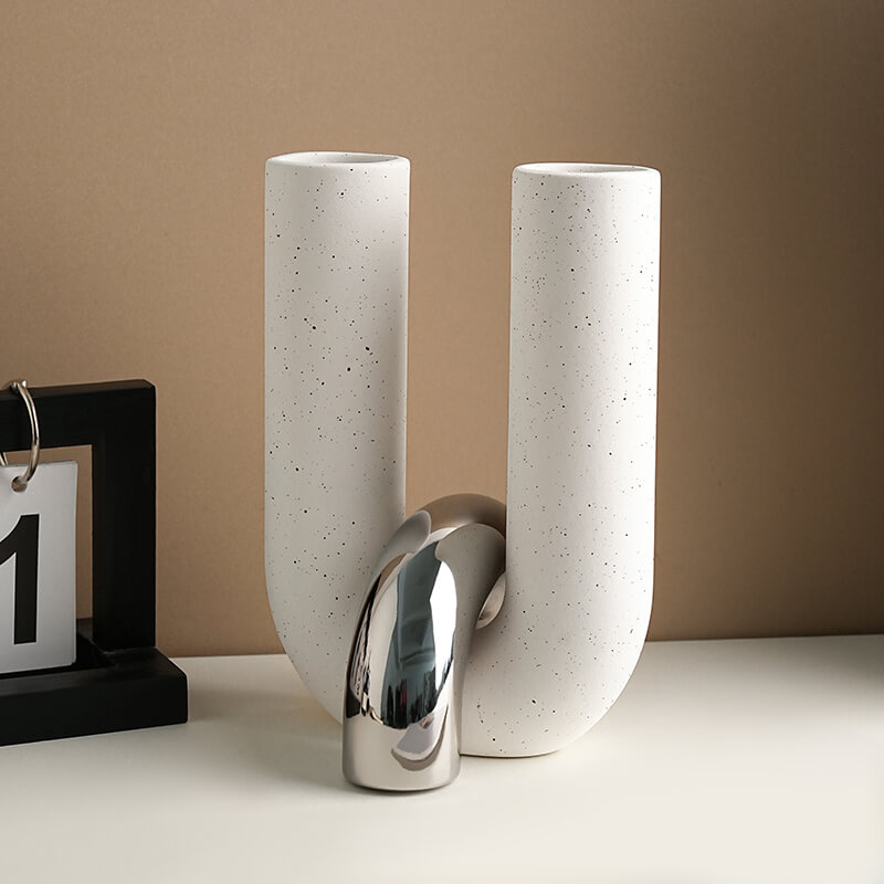 U-shaped tube cross flower vase (silver) (4) U-shaped tube cross flower vase (silver) (4)