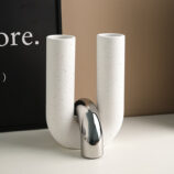 U-shaped tube cross flower vase (silver) (2)